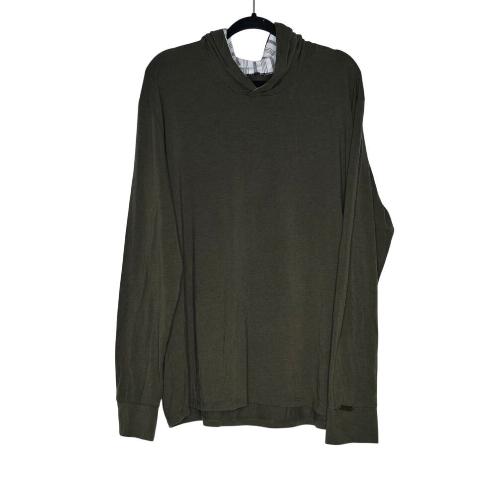 Two Blind Brothers Hoodie Mens XXL Olive Green Bamboo Blend Lightweight USA Made